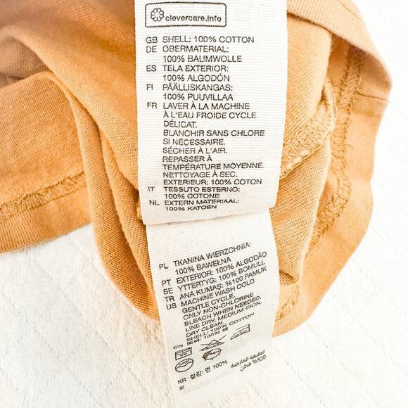 & Other Stories Black Trimmed Tan Baseball T-Shirt Size 0 - Picture 5 of 6